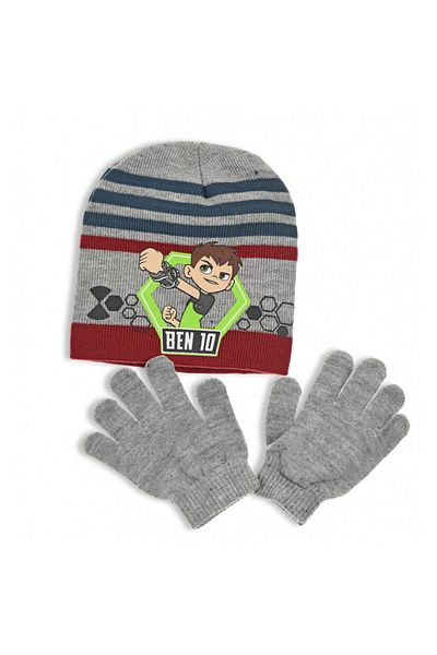 Ben 10 Set caciula-manusi Ben 10, Gri, Marime 54