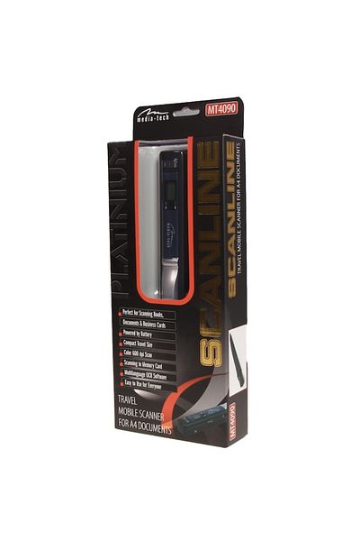 Mediatech Scanner Portabil Media-Tech, Color, A4, Software OCR si Husa Incluse