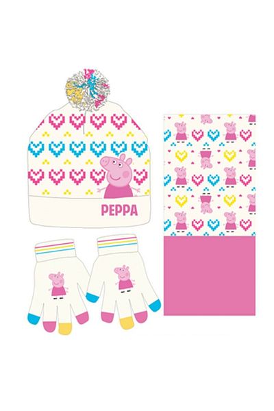 Peppa Pig Set caciula-fular-manusi Peppa Pig