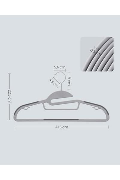 Mu Art Ahşap Mrt Plastic Clothes Hanger, Set of 50, U-Shaped Span Hanger, Non-Slip, Space-Saving, 0.5