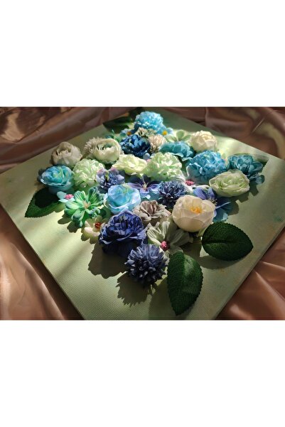 Home El yapımı dekoratif hediyelik yapay çiçekli kanvas tablo