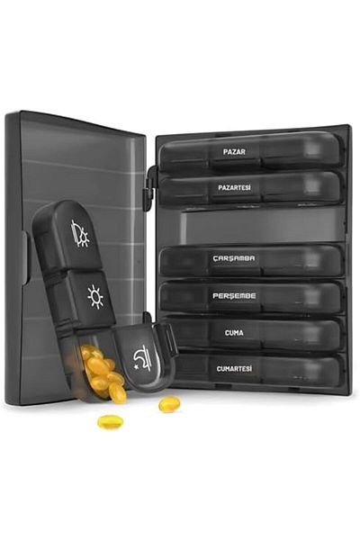 LUXE Polham 7-Day 21-Eye Weekly Medicine, Pill Storage Box, Kitlenir Lid, Bpa-Free