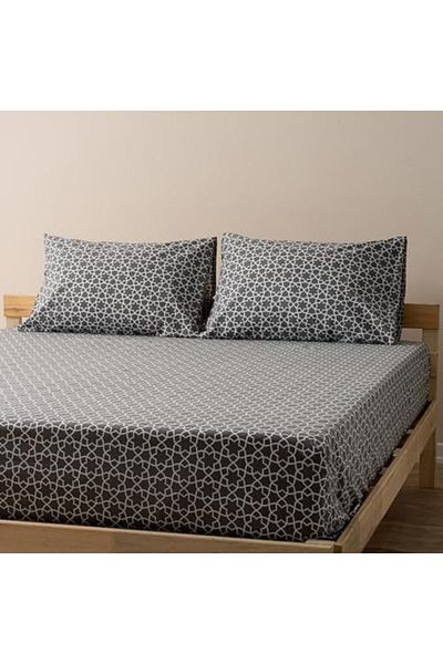 STOREMAX Ezg |   Mix & Match |   Blanj | 100% Cotton Single Bed Sheet Set Anthracite Ezsnshop 1065757