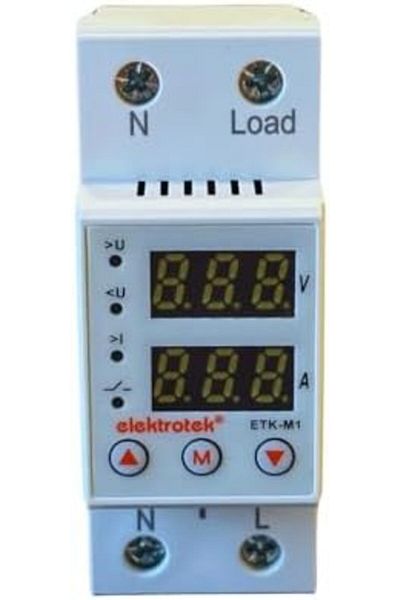 STOREMAX Ysstorex Etk-M1 Single Phase Voltage and Current Protector 63A 230V Din Rail Adjustable Relay Starcolxlect