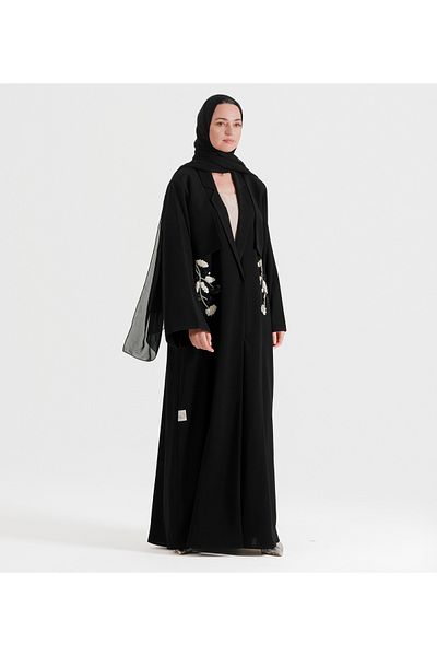 Rosette Abaya Black Flora Jacket