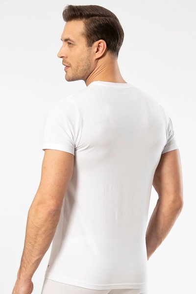 Cacharel 2 τμχ Ανδρικό κοντομάνικο μπλουζάκι μαύρο O λαιμό 95% βαμβάκι 5% ελαστάνη