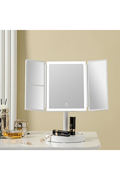 SHIPMENT Dokunmatik Led Işıklı Makyaj Aynası 360 Dönebilen USB Kablosuz 3 Işı...