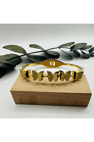 staınless steel 316L Çelik Gold Üç Boyutlu Simli Kelebek Kelepçe