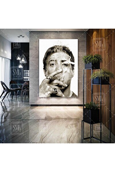 SML TABLO Sylvester Stallone Rambo Rocky Balboa Efsane Oyuncu Sepya Dikey Kan...