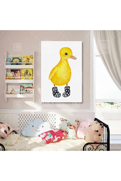 SML TABLO Ilustrație de pui de rață în șosete pictură verticală pe pânză
