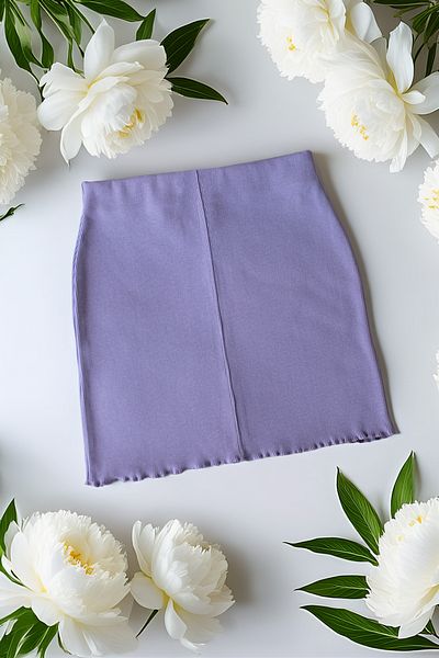 pulur.co Camel 95% Cotton Ribbed Camisole Knitted Mini Skirt