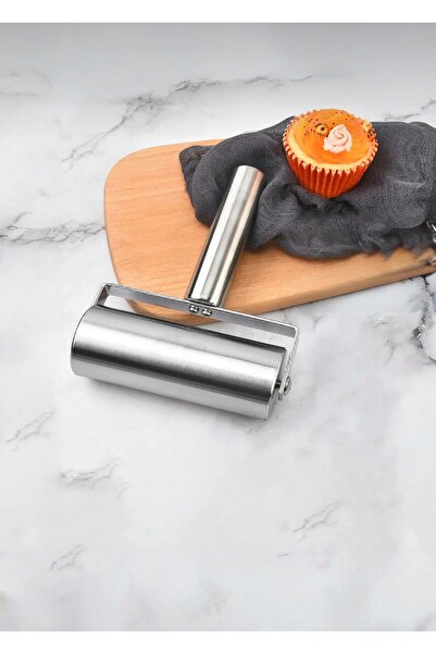 CEZVE HOME Metal Saplı Rulo Hamur Açıcı Merdane Pürüzsüz Oklava Pizza Börek A...