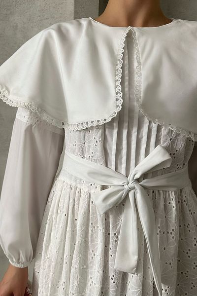 ASEDE Imported Special Design Cloak Collar Lined with Belt 100% Cotton Fisto Dress Suitable for Testture