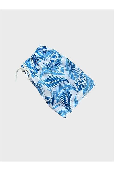 ALİŞ KİDS Pantaloni scurți de baie pentru băiat, cu frunze albastre, cu șnur