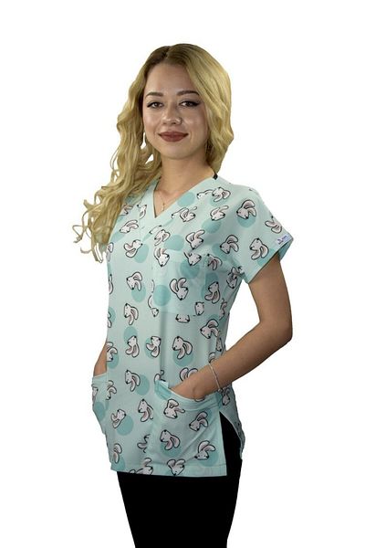 Nur Medikal Giyim Uniformă unisex cu model de iepure drăguț Doctor Asistent chirurgic