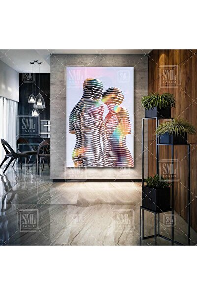SML TABLO Ali Ve Nino Heykeli Batum Metal Heykel Dikey Kanvas Tablo