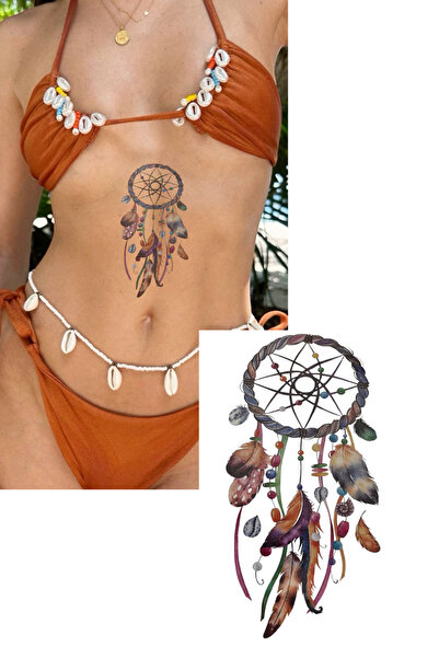 TAKIŞTIR Karışık Renk Rüya Kapanı Figürlü Büyük Boy Dövme Tattoo