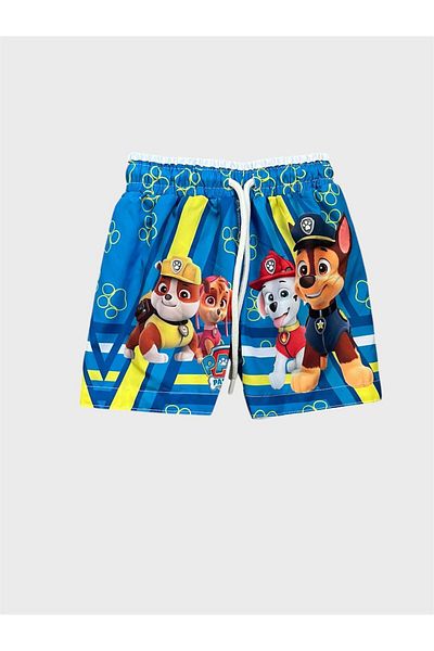 ALİŞ KİDS Pantaloni scurți de baie cu șnur cu model pentru băieți, albaștri, drăguți