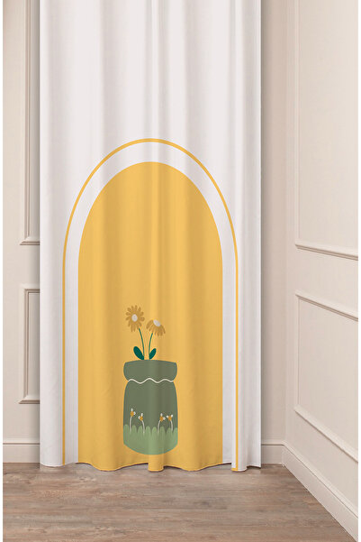 GREENDECOR Bohemian Daisy Flower Leaf Patterned Special Design Digital Printe...