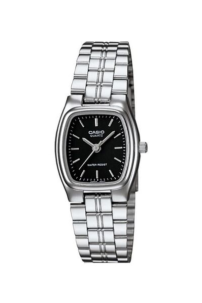 Casio Women's Wristwatch with Black Cord and Metallic Color