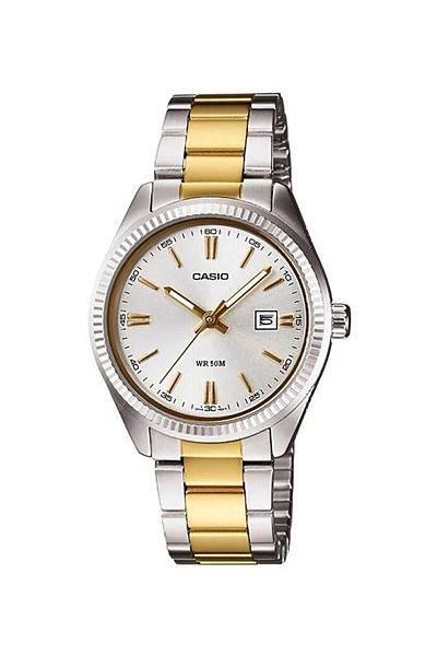Casio Gold Metallic Color Women's Wristwatch with 24 Months Warranty
