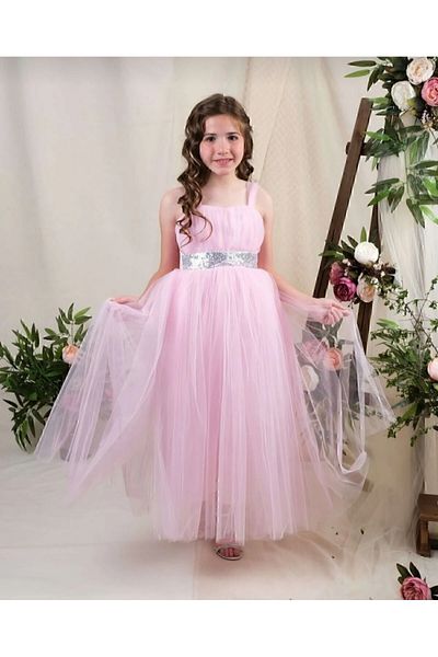 Blotch Stylish and Elegant Off the Shoulder Tulle Strap Belt Silver Sequined Pink Color Homecoming Dress Evening Dress