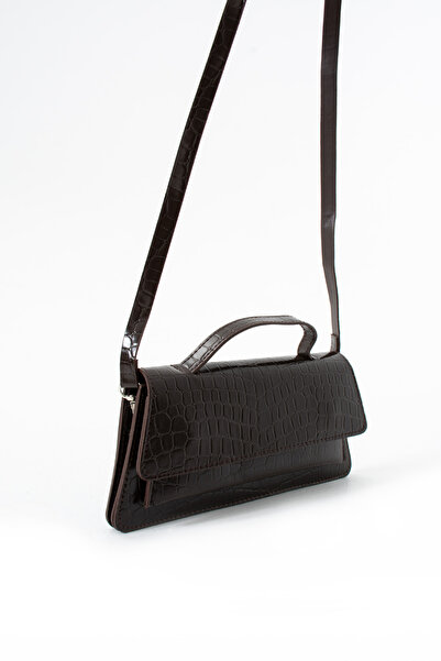 KOÇAK ÇANTA Women's Crocodile Leather Look New Season Three-Compartment Adjustable Strap Crossbody Hand and Shoulder Bag