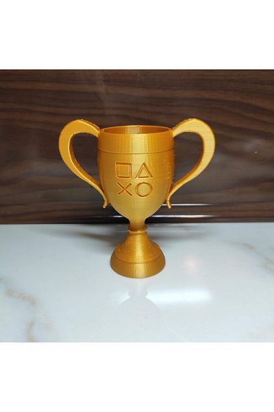 Tokage Gold Colored Playstation Championship Trophy / Psn Themed Decorative Award