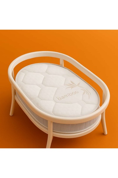 ZG Yatak Anne Yanı Bambu Oval Beşik Yatağı 60x90x15