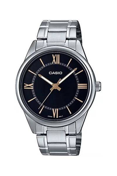 Casio Dial Black Band Metallic Color Men's Wristwatch