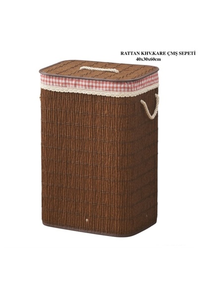 Romans Rattan Katlanabilir Dikdörtgen Çamaşır Sepeti