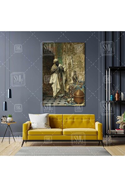 SML TABLO Ressam Ludwig Deutsch Oryantel Sanat Etnik Kıyafetli Adam Antika Eş...
