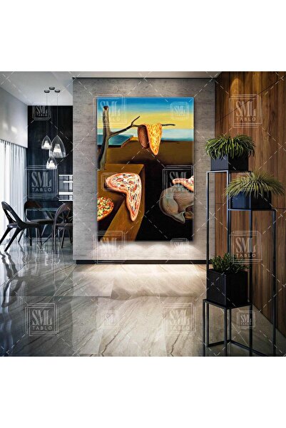 SML TABLO Ünlü Ressam Salvador Dali Belleğin Azmi Tablosu Pizza Versiyonu Dik...
