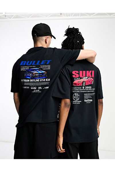 macklin Μπλουζάκι Unisex The Fast and the Furious Bullet & Suki BACK με τυπωμένο σχέδιο Lover Couple Combination Υπερμεγέθη μπλουζάκι 2 πακέτο