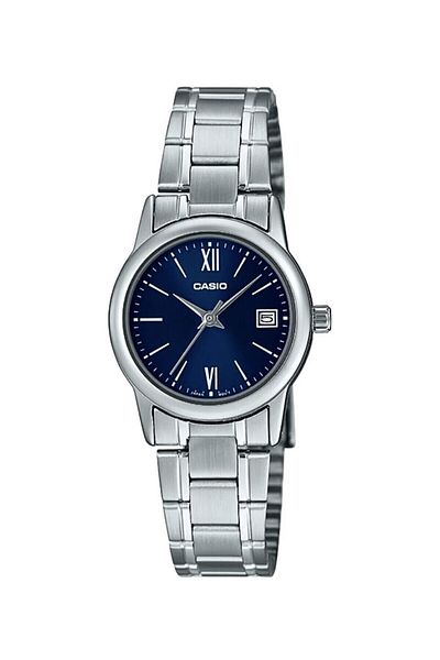 Casio Women's Wristwatch with Navy Blue Dial and Metallic Color Band, 24 Months Warranty