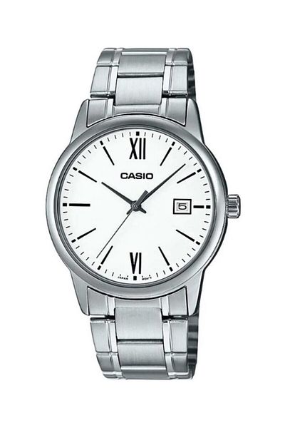 Casio Dial White Cord Metalic Color Men's Wristwatch