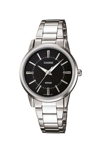 Casio Women's Wristwatch with Black Cord and Metallic Color