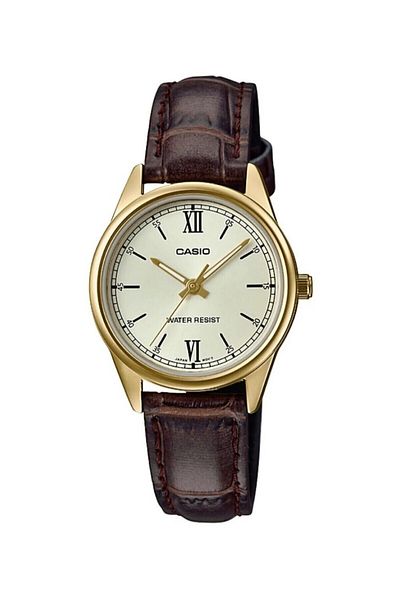 Casio Women Wrist Watch with Dial Gold Cord Brown Color 2 Years Warranty