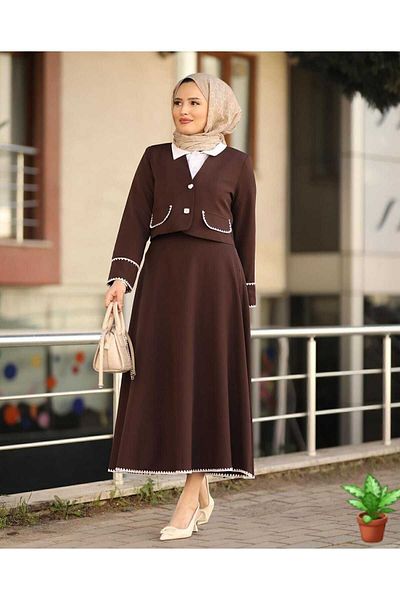 butik hira Σετ κεντημένο μπουφάν και τοπ
