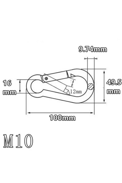 Choice خطاف زنبركي من الفولاذ المقاوم للصدأ M10 304 لحلقة المفاتيح، مشبك أمان...