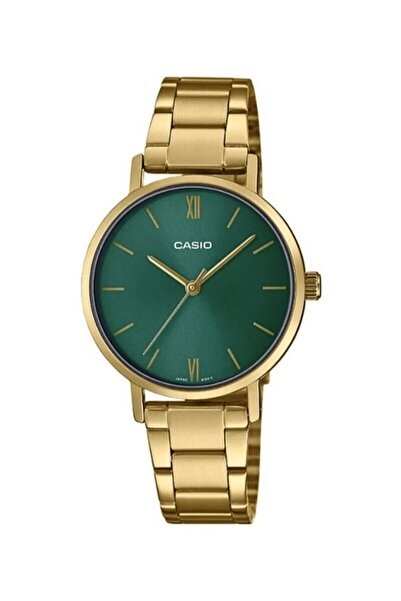 Casio Women Wrist Watch with Dial Green Cord Gold Color 24 Months Guarantee