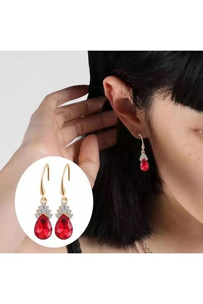 SIC MODA Red Crystal Necklace and Earrings Set SIC MODA 5123A