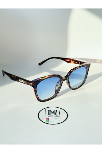 MOONMEE FLOTE - Unisex Güneş Gözlüğü Leopar / Mavi UV400 Korumalı