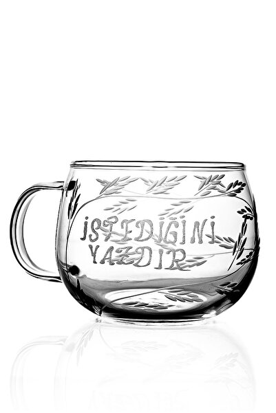 DECOCIA Kişiye Özel Isimli Kulplu Borosilikat Cam Kupa Bardak 410cc
