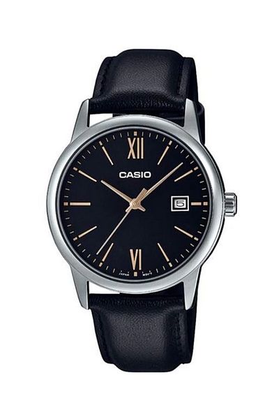 Casio Men's Wristwatch with Metallic Dial and Black Color Band, 2 Years Warranty