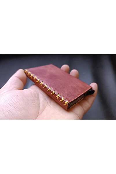 cgderi Kişiye Özel İsim Yazılı Hediyelik Hakiki Deri Kadın Erkek Mekanizmalı Kartlık Galatasaray_