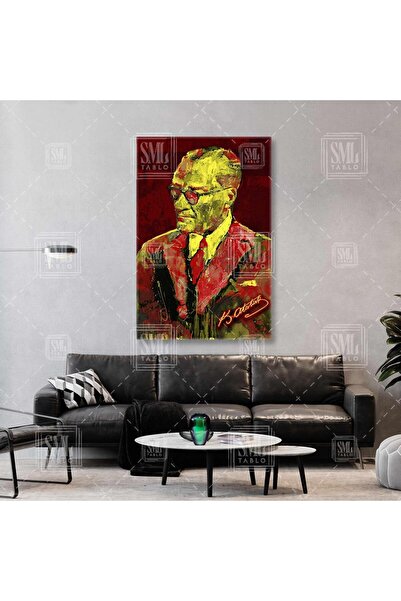 SML TABLO Mustafa Kemal Atatürk İmzası Galatasaray Dikey Kanvas Tablo