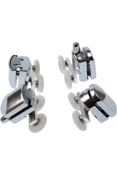 LUXE Home Shower Cabin Wheel Set,4 Pcs Chrome Bathroom Wheels,Wheel Set Compatible with All Shower Enclosures