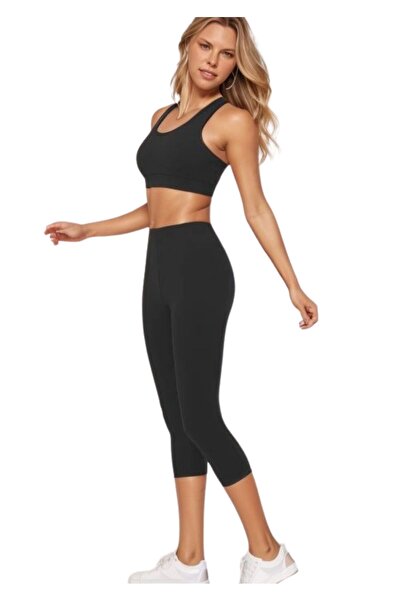 White Velvet Kadın Pamuklu Esnek Günlük Kapri Tayt