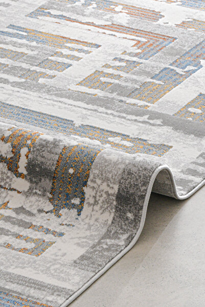 ARMİDA CONCEPT Nora Mavi Gri Halı Modern Dokuma Halı Yumuşak Oturma Odası Salon Çocuk Odası Mutfak Halısı M086A